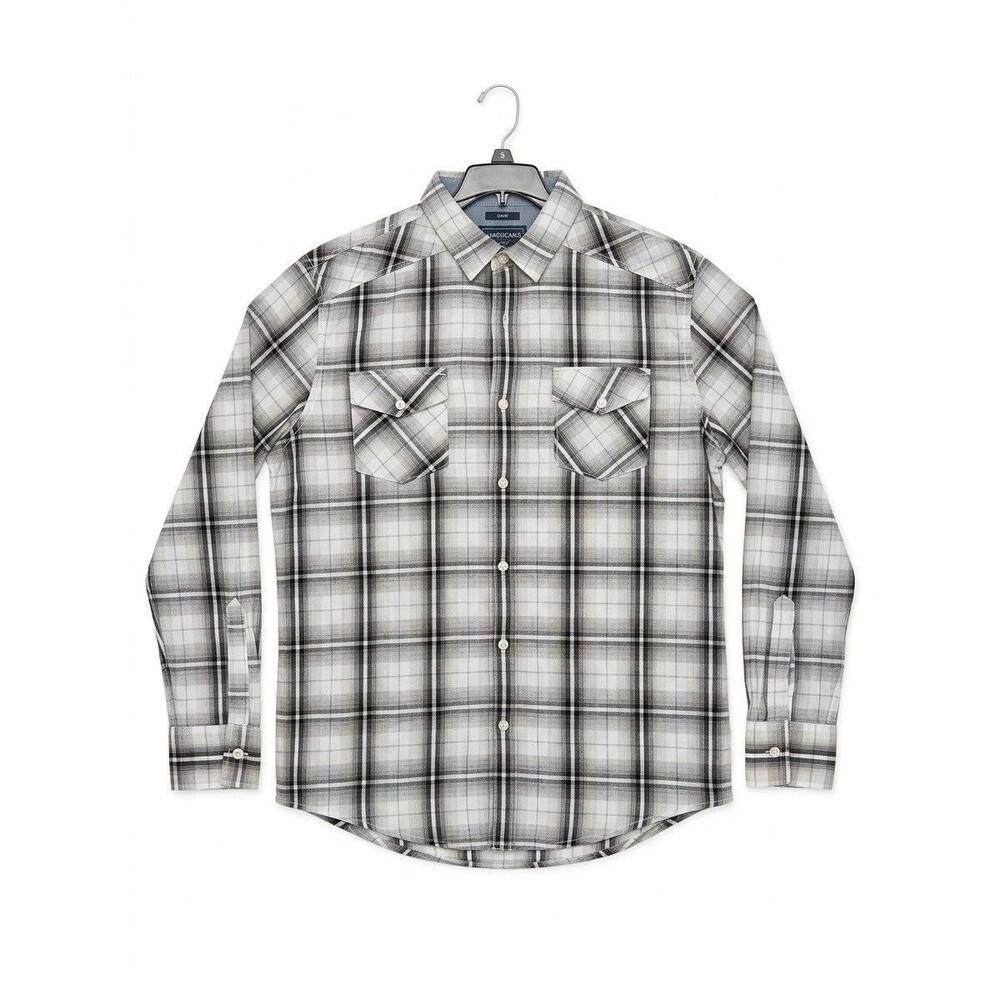 American Rag Mens Classic Plaid Collared Button Down Pockets - Size L - 034
